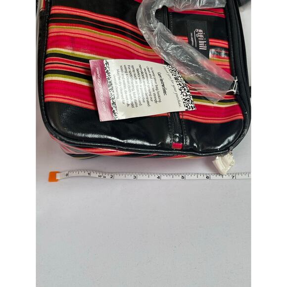 Gigi Hill Striped Cosmetic Bag Heart Zipper Pull - Picture 12 of 12